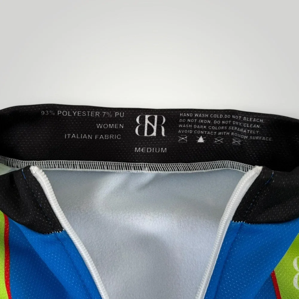 BR Jacket Womens Medium Multicolor Multisport Mania Full Zip Cycling Triathlon - Picture 5 of 9